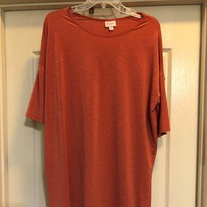LULAROE SIMPLY COMFORTABLE RUST TUNIC TOP  SS MED